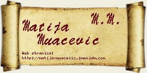 Matija Muačević vizit kartica